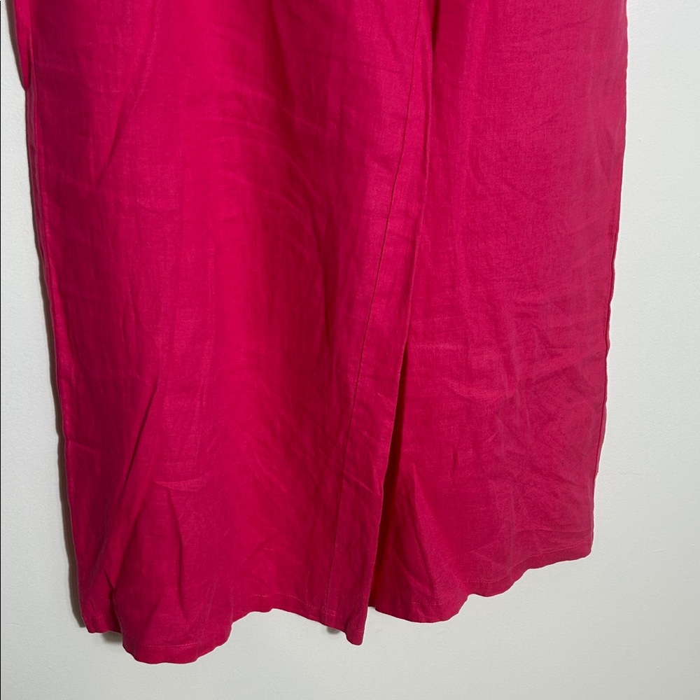 Anthropologie Fuchsia Linen Textured Pants Medium - Picture 5 of 8